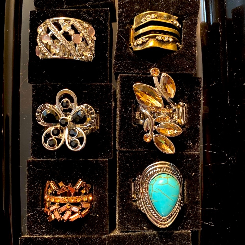 $5 ea Silver, Copper, Brass and Gold Rings with Ornate Designs.